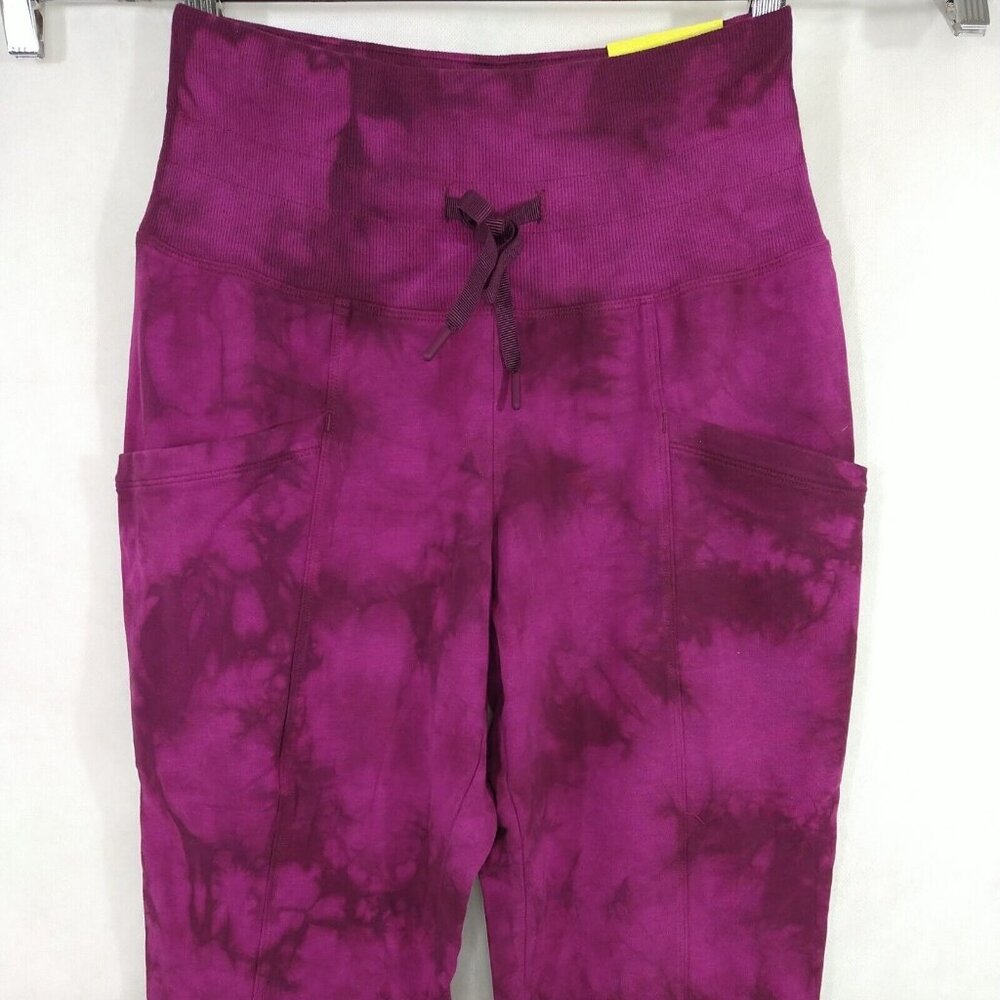 All in Motion High Rise Jogger Pants Women Size XS Purple Tie Dye Pockets NEW - Picture 2 of 8